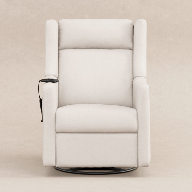 M11283PCMEW,Kiwi Deluxe Power Glider Recliner w/Heat&Massage in Performance Cream Eco-Weave
