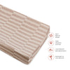 T30637,Cocoa Stripe Quilted Muslin Changing Pad Cover in GOTS Certified Organic Cotton