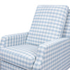 M22287BGHLB,Crewe Recliner and Swivel Glider in Blue Gingham with Light Wood Base