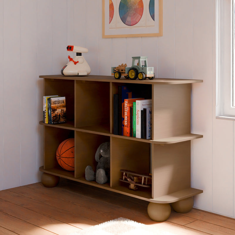 M31811NL,Crosby Open Bookcase in Natural Walnut