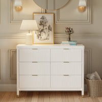 M26716RW,Brimsley 6-Drawer Assembled Dresser in Warm White