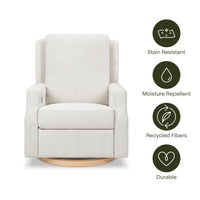 M22286FCSLB,Crewe Electronic Swivel Glider Recliner in Fog Chatham Stripe Performance Eco-Weave w/LB