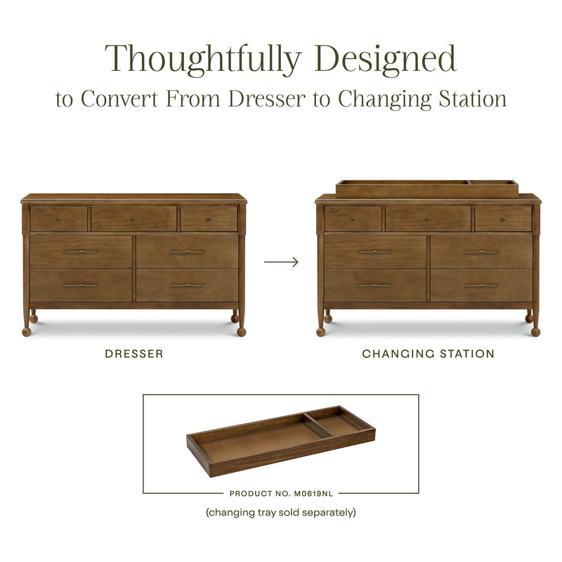 M31416NL,Alouette 7-Drawer Assembled Dresser in Natural Walnut