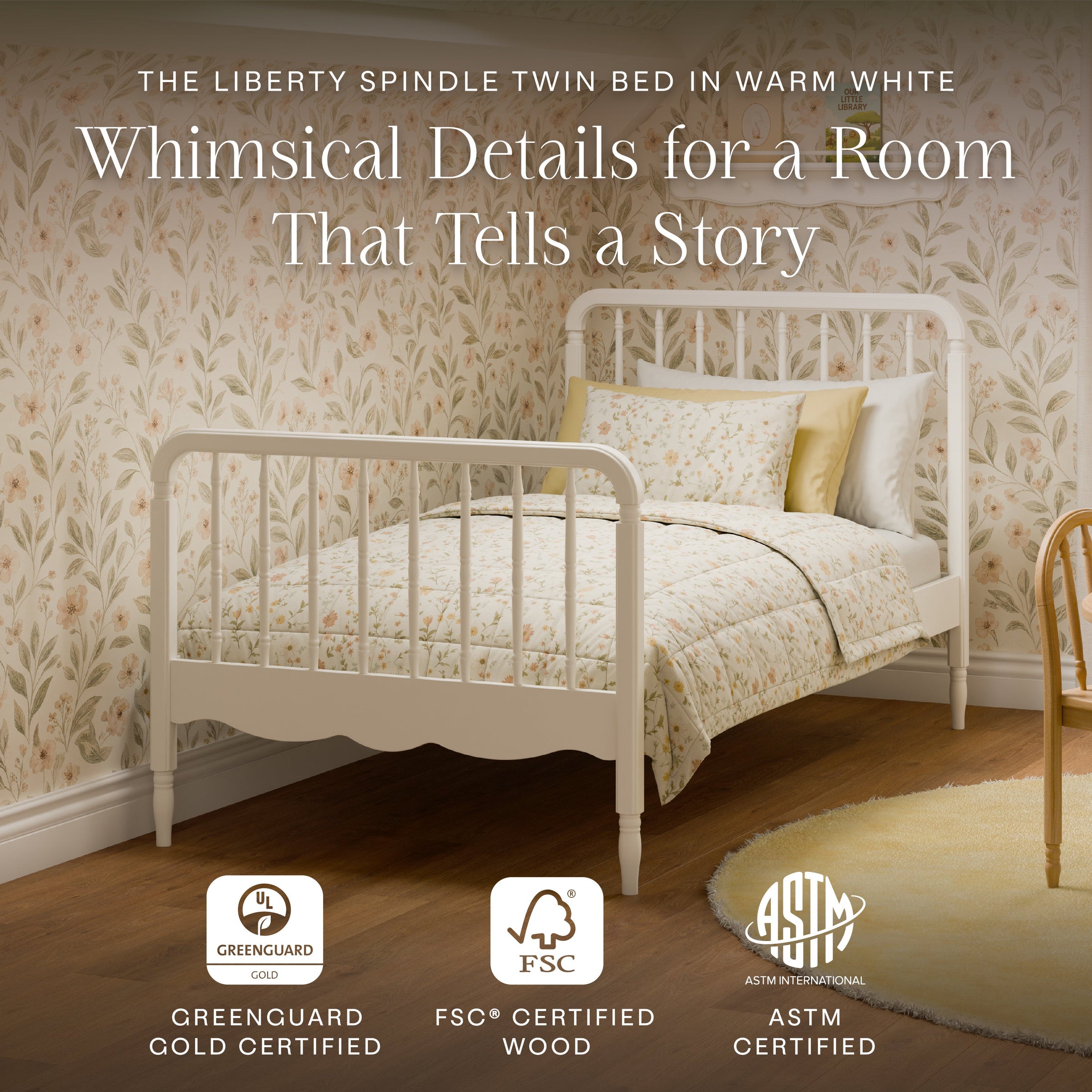 M7169RW,Liberty Spindle Twin Bed in Warm White