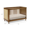 M23701NLBC,Marin with Cane 3-in-1 Convertible Crib in Natural Walnut and Blonde Cane