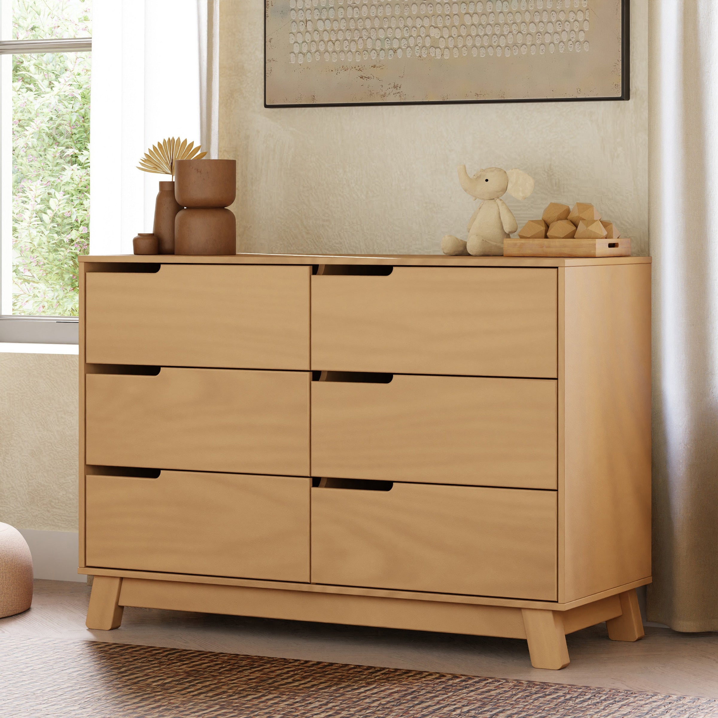 M4216HY,Hudson 6-Drawer Double Dresser  Assembled in Honey