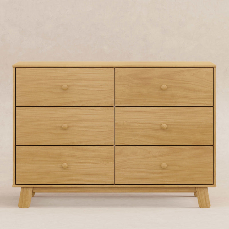 M32526HY,Hudson Modern 6-Drawer Assembled Double Dresser in Honey