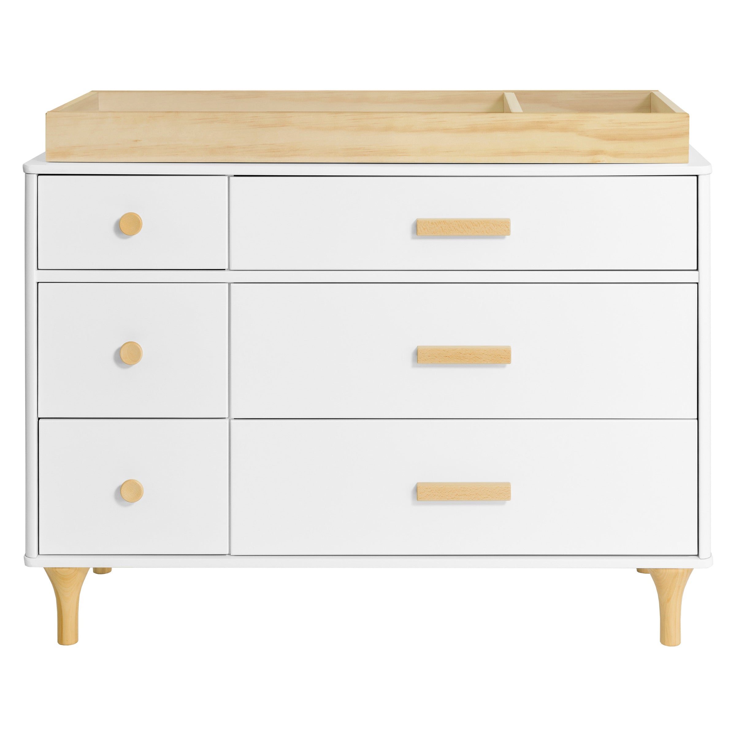 M9016WN,Lolly 6-Drawer Double Dresser  Assembled in White/Natural