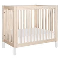 M12998NXW,Gelato 4-in-1 Convertible Mini Crib and Twin bed in Washed Natural Finish w/White Feet