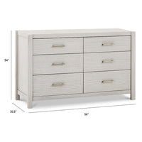 B26416WDF,Hemsted 6-Drawer Assembled Dresser in White Driftwood