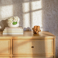 M23716HYHC,Marin with Cane 6 Drawer Assembled Dresser in Honey and Honey Cane