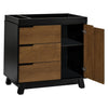 M4223BNL,Hudson 3-Drawer Changer Dresser w/Removable Changing Tray in Black/Natural Walnut