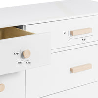 M901672NX,Lolly 6-Drawer Dresser Feet and Knob Set in Washed Natural