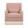 M21787RSBIF,Crawford Pillowback Comfort Swivel Glider in Rose Boucle with Ivory Tassel Fringe