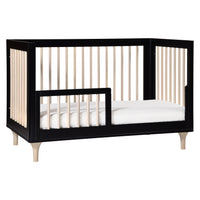 M9001BNX,Lolly 3-in-1 Convertible Crib w/Toddler Bed Conversion in Black/WashedNatural