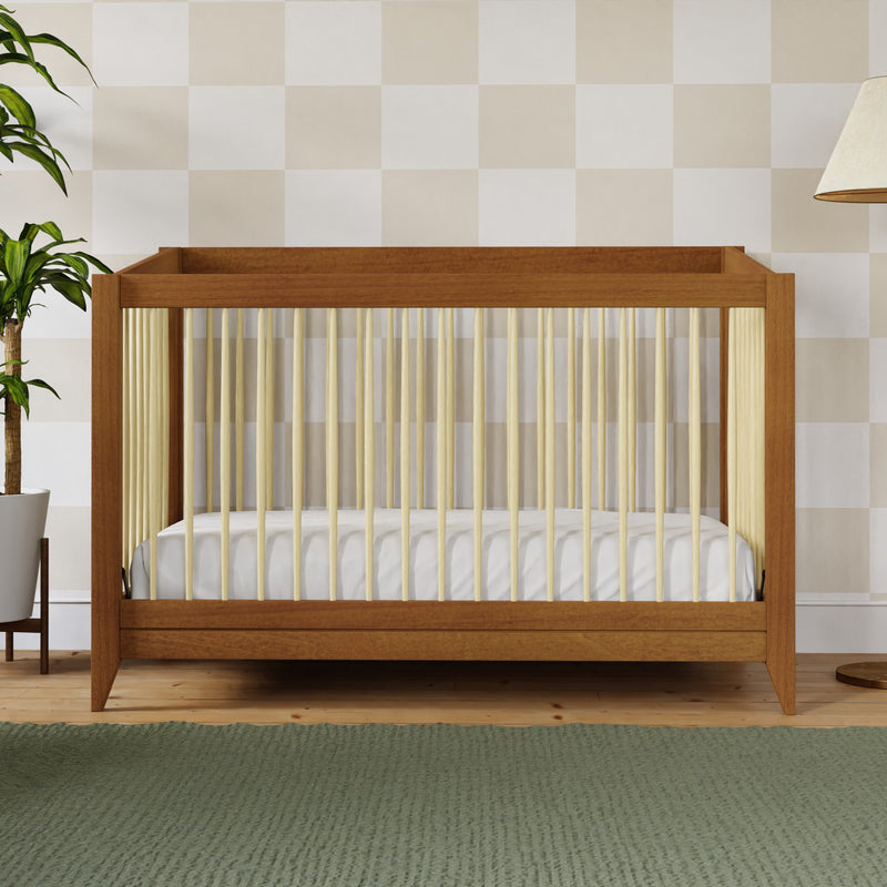 M10301CTN,Sprout 4-in-1 Convertible Crib w/Toddler Bed Conversion Kit in Chestnut&Natural