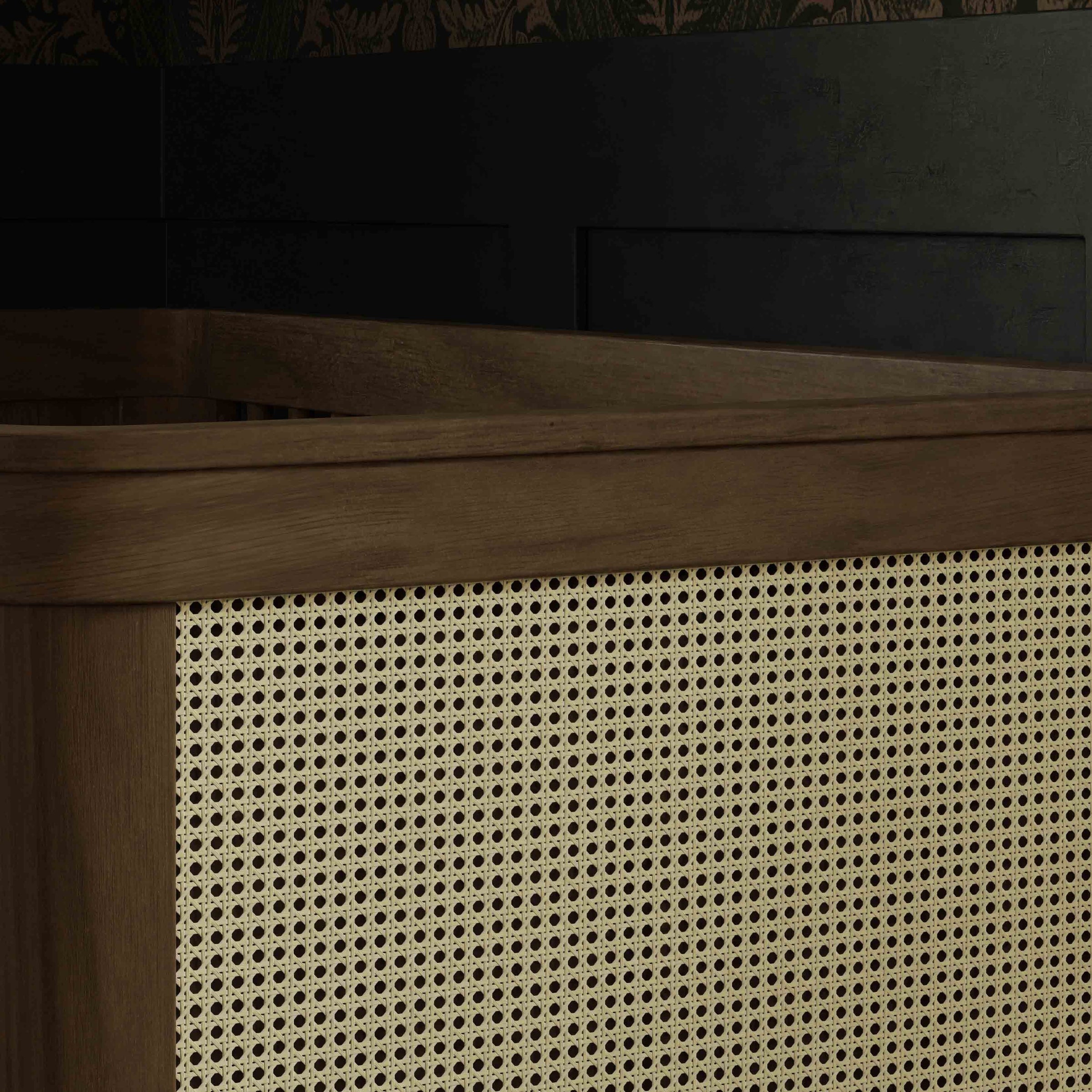 M23701NLBC,Marin with Cane 3-in-1 Convertible Crib in Natural Walnut and Blonde Cane