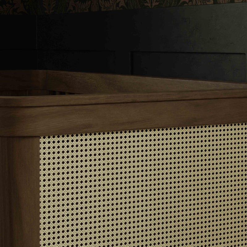 M23701NLBC,Marin with Cane 3-in-1 Convertible Crib in Natural Walnut and Blonde Cane