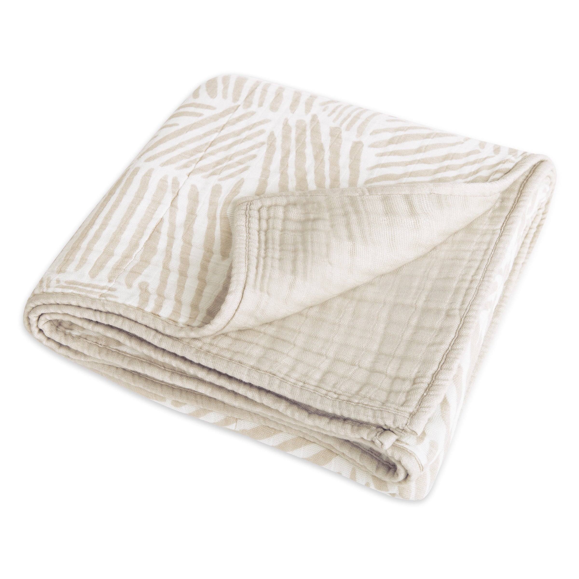 T29239,Oat Stripe Muslin Quilt in GOTS Certified Organic Cotton