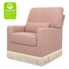 M21787RSBIF,Crawford Pillowback Comfort Swivel Glider in Rose Boucle with Ivory Tassel Fringe