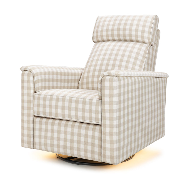 M17182TGH,Willa Pro Power Glider Recliner w/ Power Lumbar in Tan Gingham