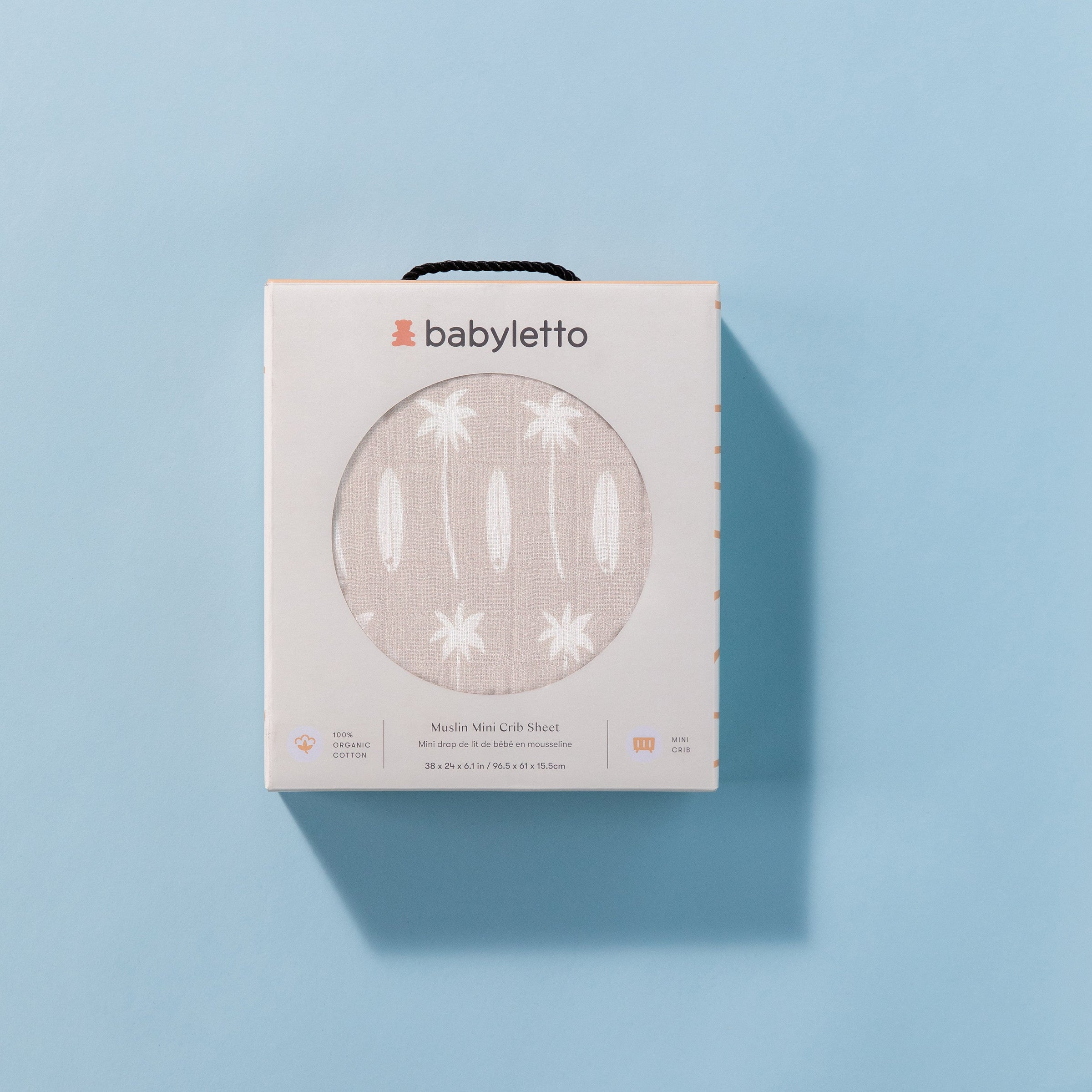 T27036,Beach Bum Muslin Mini Crib Sheet in GOTS Certified Organic Cotton