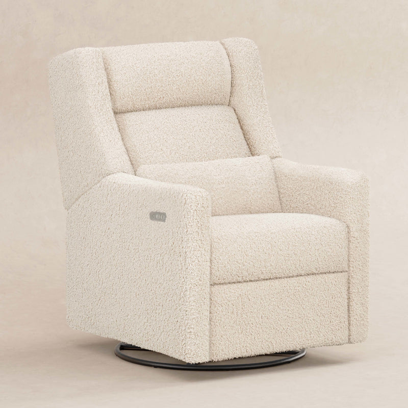 M11286AT,Kiwi Plus Power Glider Recliner w/ Power Headrest in Almond Teddy Loop