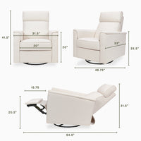 M17182PCMEW,Willa Pro Power Glider Recliner w/ Power Lumbar in Performance Cream Eco-Weave