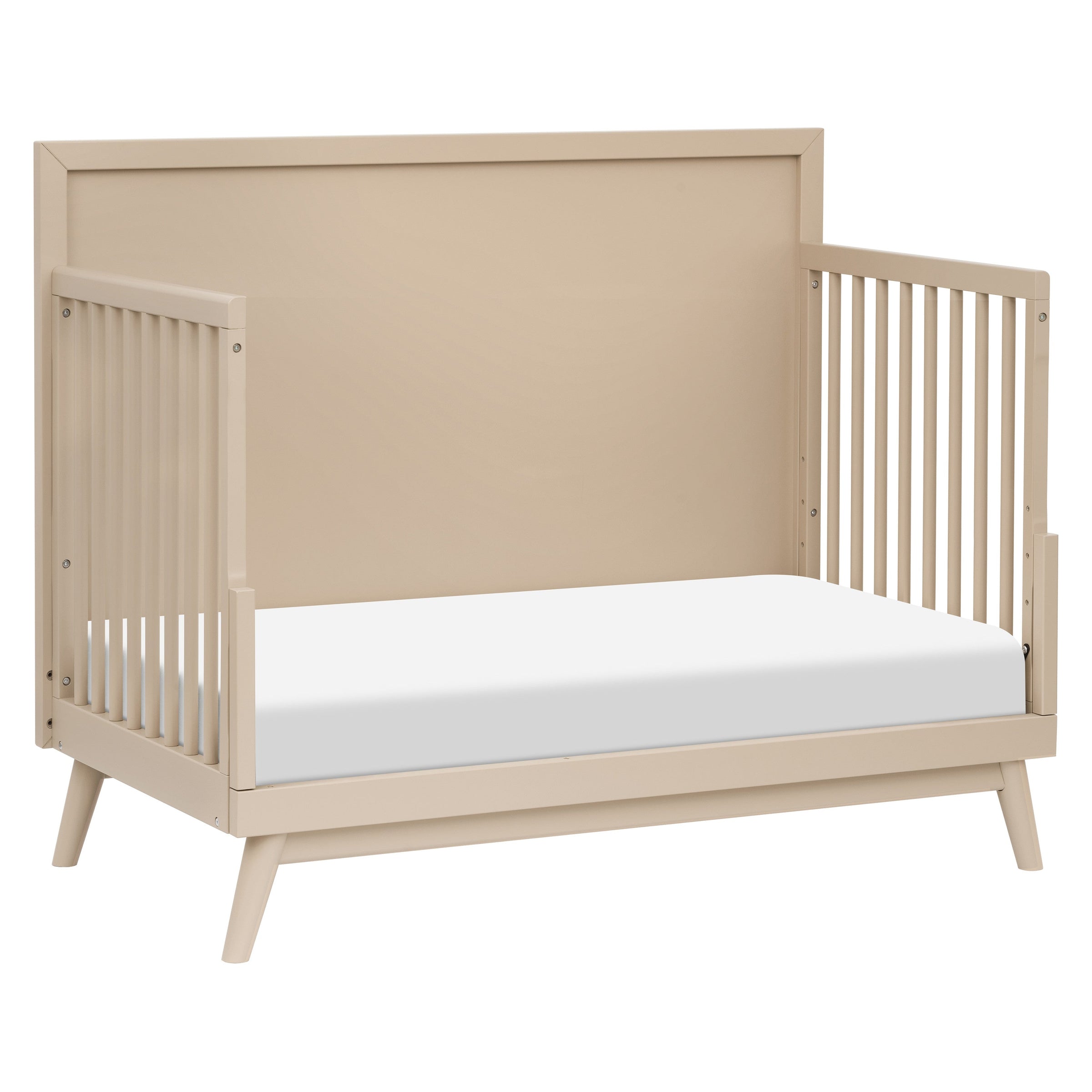 M15901TPE,Palma Mid-Century 4-in-1 Convertible Crib w/Toddler Bed Conversion in Taupe