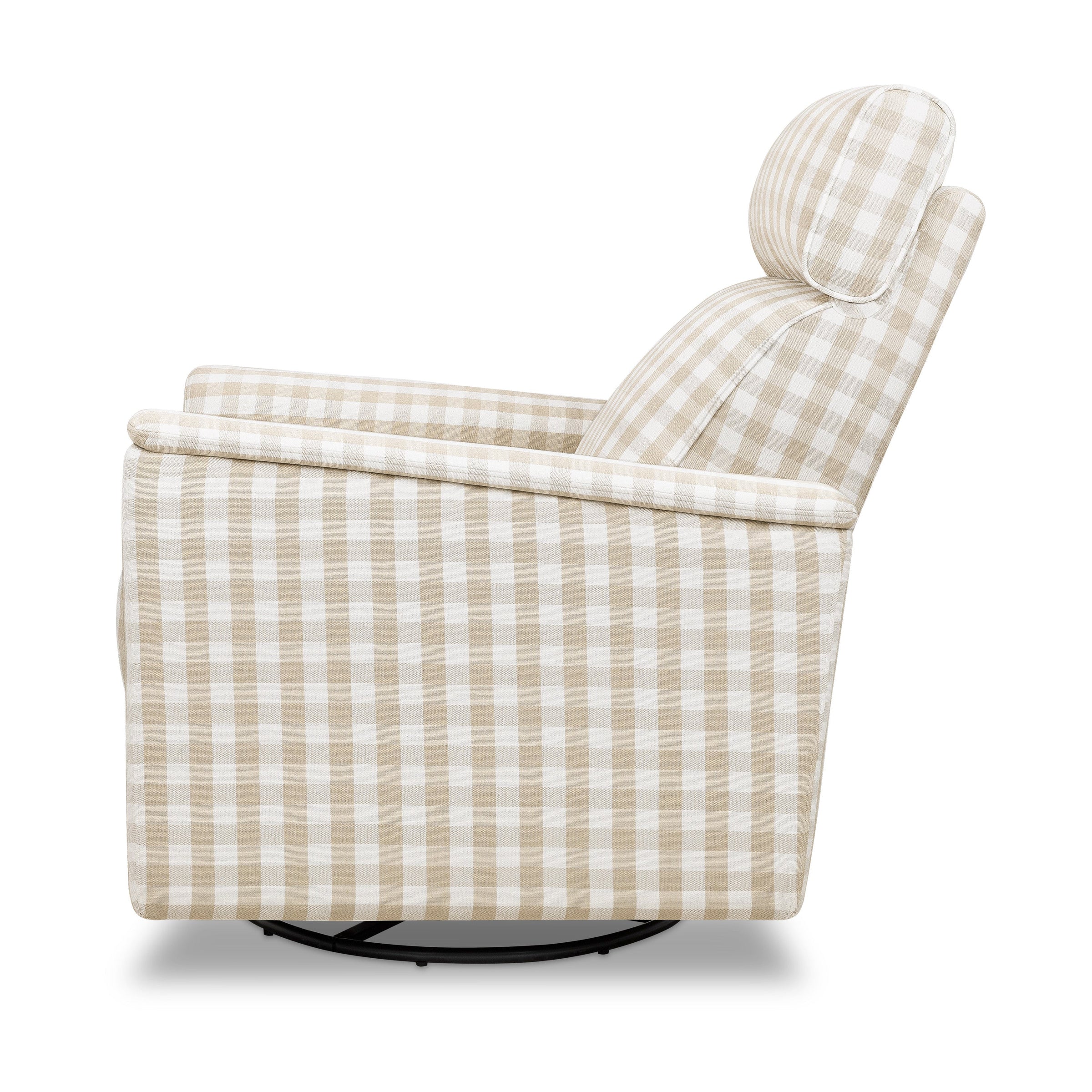 M17186TGH,Willa Plus Power Glider Recliner w/ Power Headrest in Tan Gingham