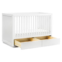 M21601W,Bento 3-in-1 Convertible Storage Crib w/Toddler Bed Conversion Kit in White