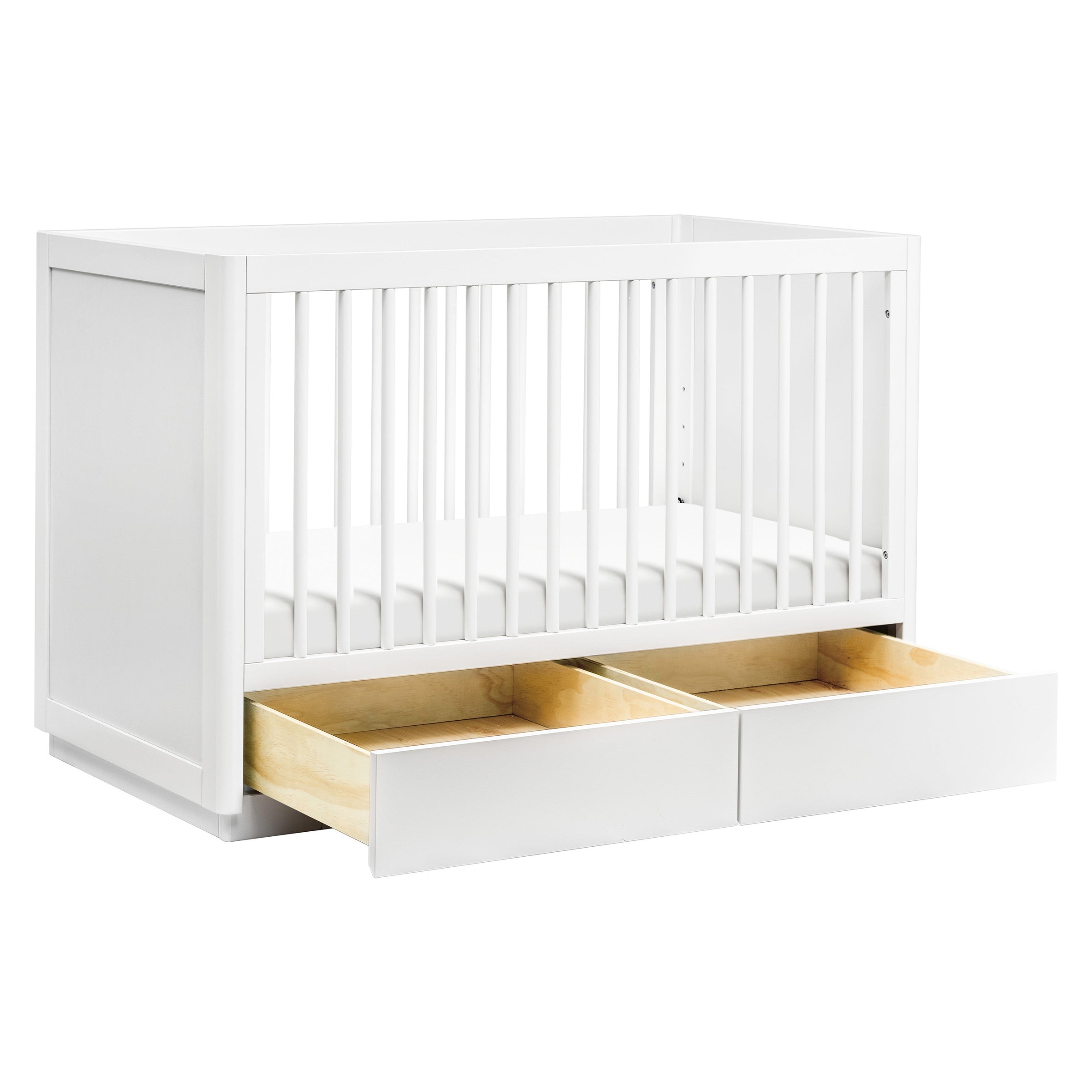 M21601W,Bento 3-in-1 Convertible Storage Crib w/Toddler Bed Conversion Kit in White