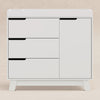 M4223W,Hudson 3-Drawer Changer Dresser w/Removable Changing Tray in White