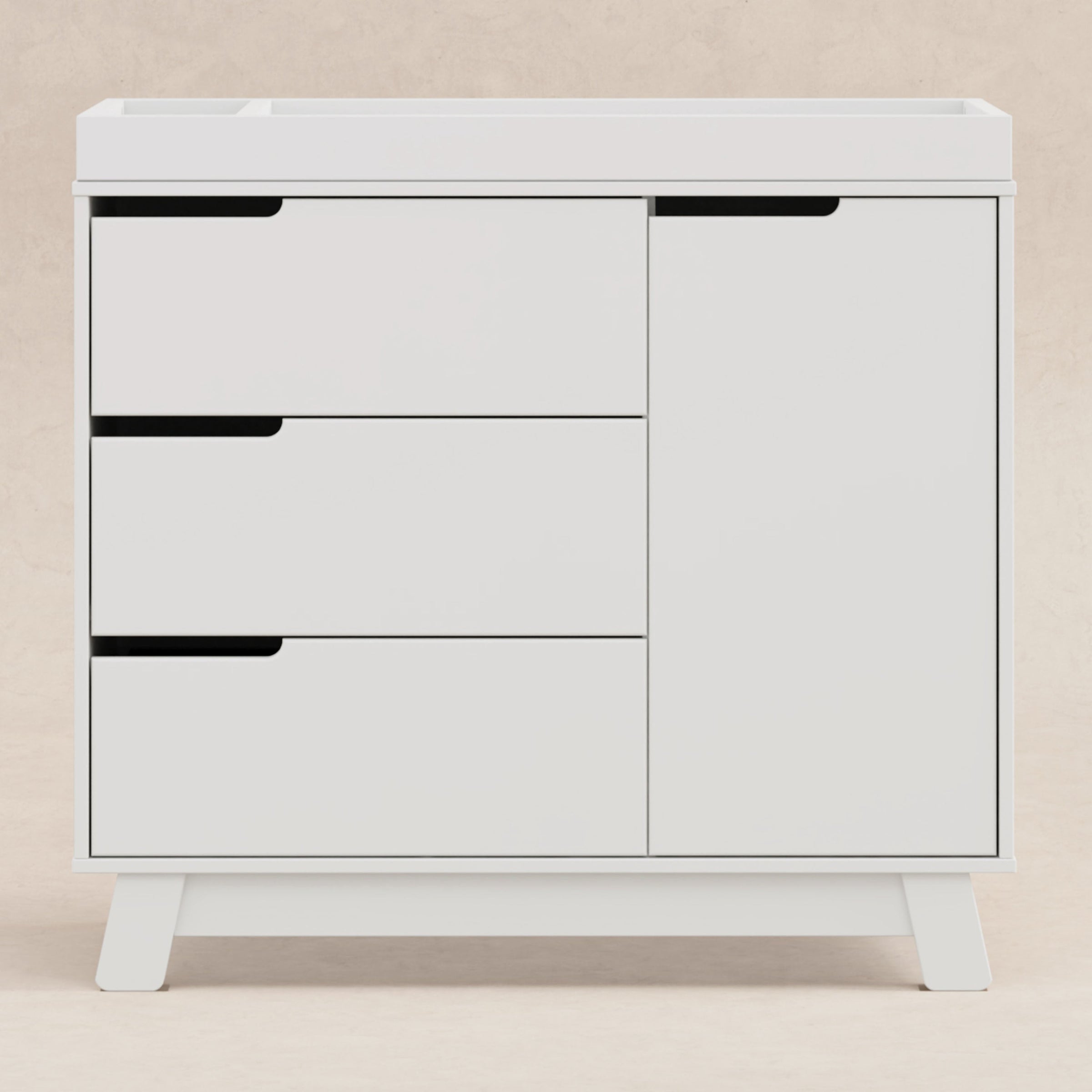 M4223W,Hudson 3-Drawer Changer Dresser w/Removable Changing Tray in White
