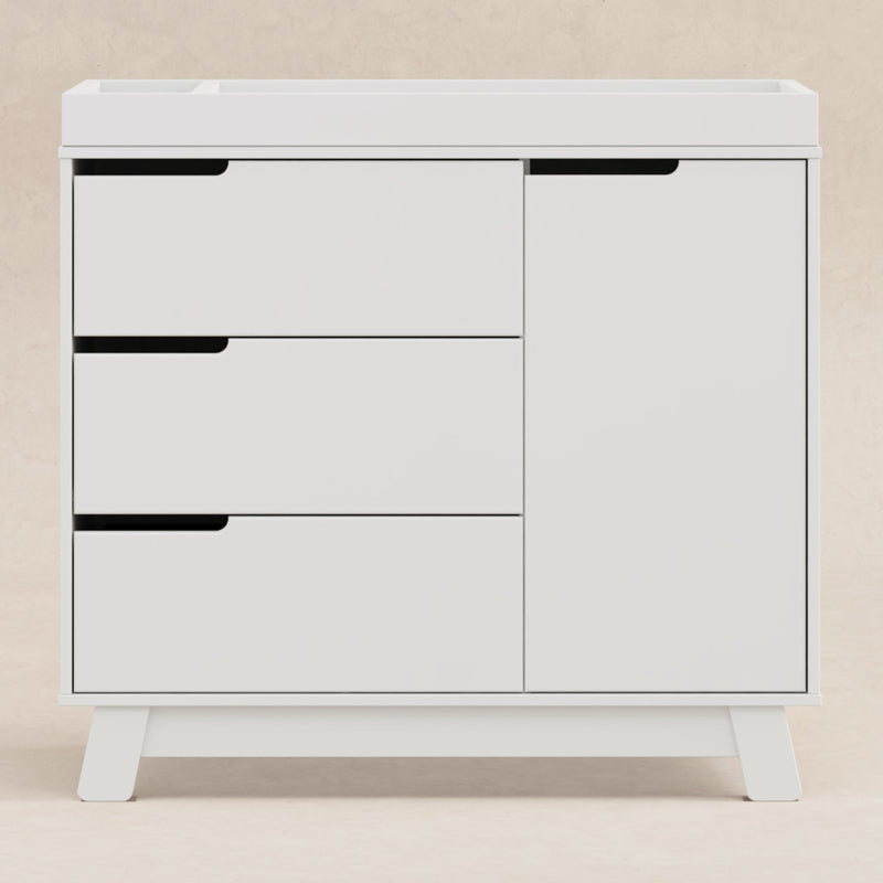 M4223W,Hudson 3-Drawer Changer Dresser w/Removable Changing Tray in White