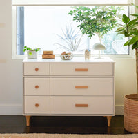 M9016WN,Lolly 6-Drawer Double Dresser  Assembled in White/Natural