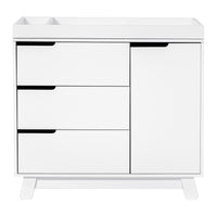 M4223W,Hudson 3-Drawer Changer Dresser w/Removable Changing Tray in White