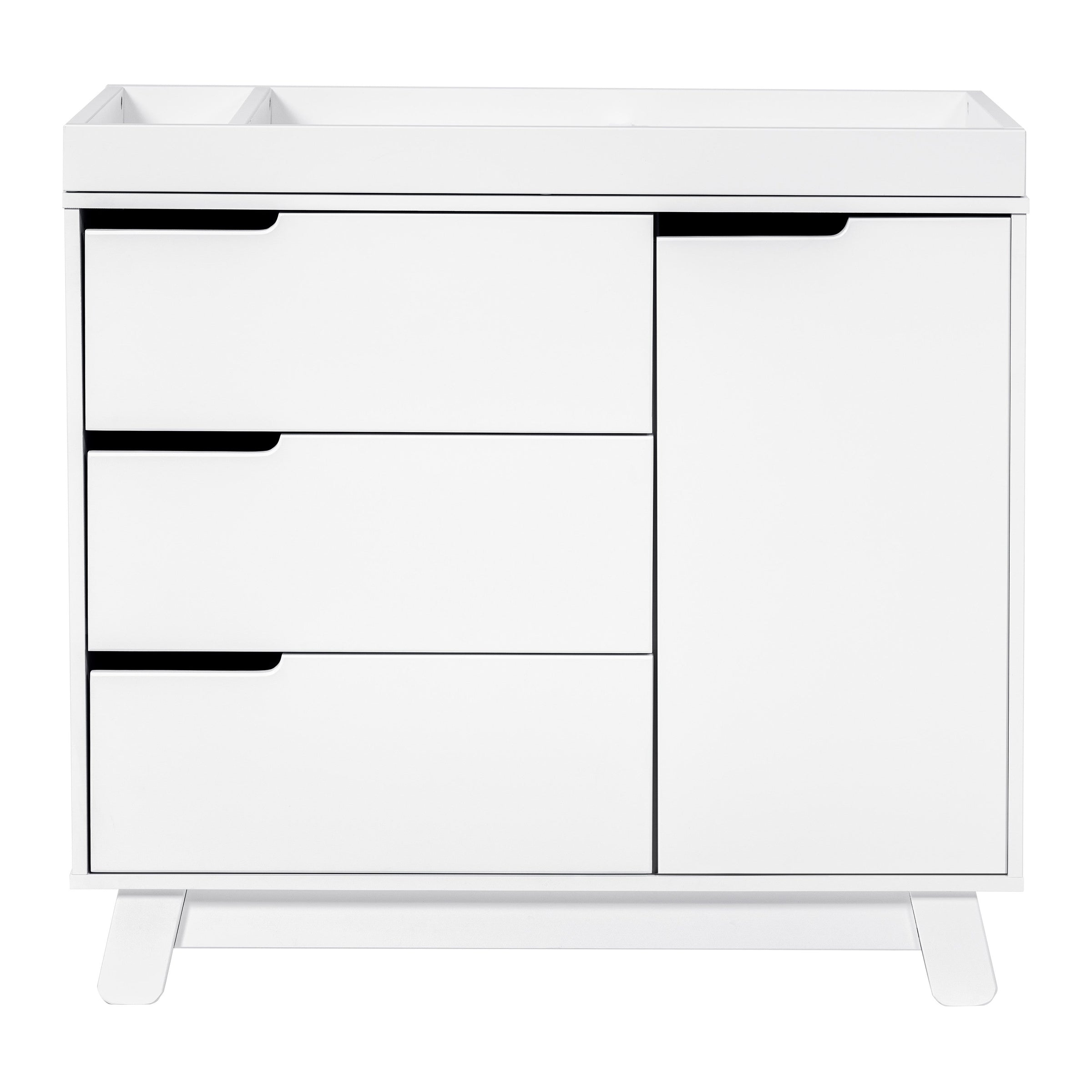 M4223W,Hudson 3-Drawer Changer Dresser w/Removable Changing Tray in White