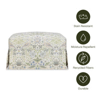 M21785TTFT,Crawford Gliding Ottoman in Strawberry Thief in Fig & Thyme