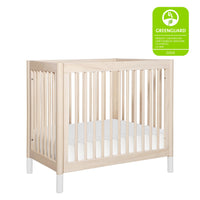 M12998NXW,Gelato 4-in-1 Convertible Mini Crib and Twin bed in Washed Natural Finish w/White Feet