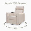 M17183PBEW,Willa Deluxe Power Glider Recliner w/Heat&Massage in Performance Beach Eco-Weave