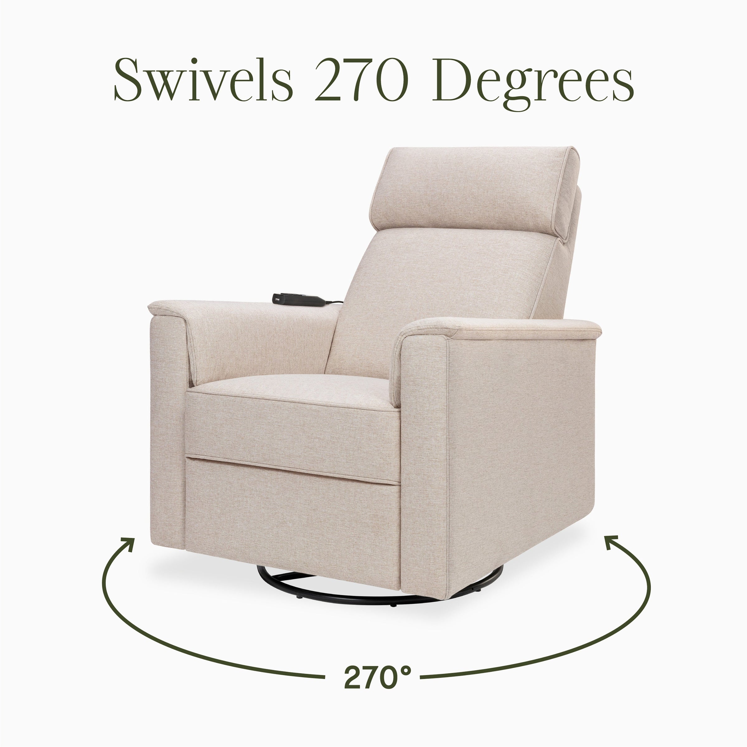 M17183PBEW,Willa Deluxe Power Glider Recliner w/Heat&Massage in Performance Beach Eco-Weave