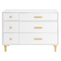 M9016WN,Lolly 6-Drawer Double Dresser  Assembled in White/Natural