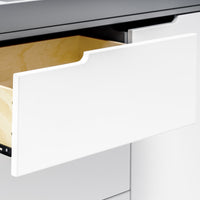 M4223GW,Hudson 3-Drawer Changer Dresser w/Removable Changing Tray in Grey/White