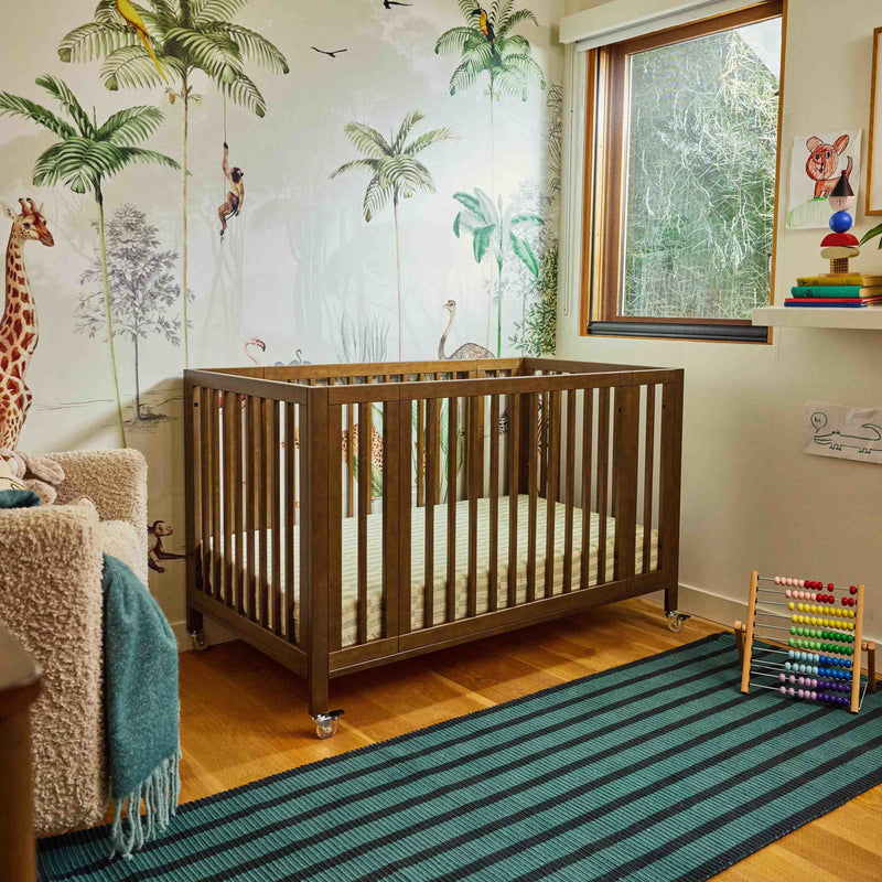 M30880NL,Rolli 9-in-1 Convertible All-Stages?? Crib w/ Bassinet & Toddler Bed Kits in Natural Walnut