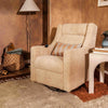 M11283CSG,Kiwi Deluxe Power Glider Recliner w/Heat&Massage in Chai Shearling