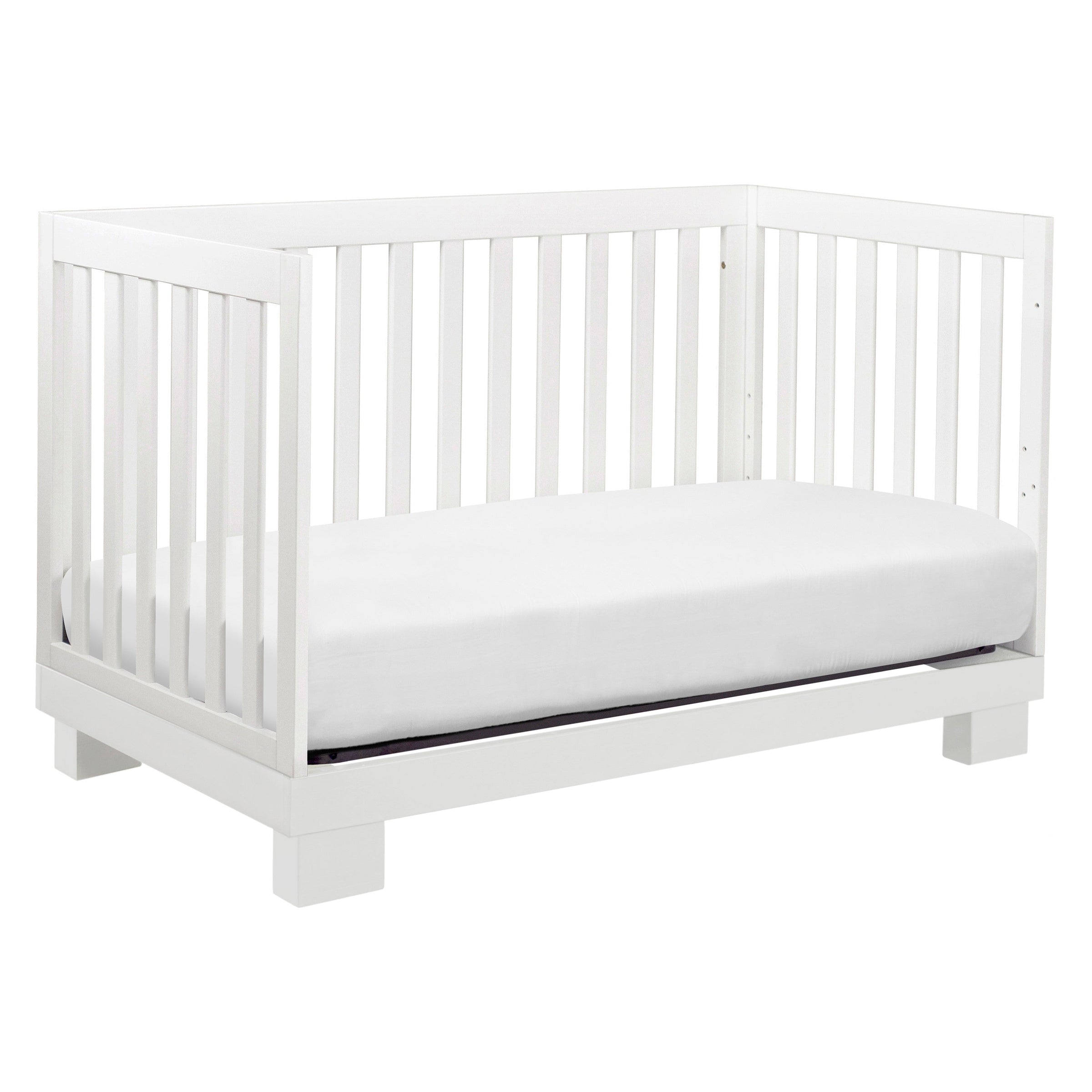M6701W,Modo 3-in-1 Convertible Crib w/Toddler Bed Conversion Kit in White Finish