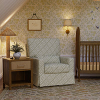 M21787GLT,Sarah Flint x Namesake Crawford Swivel Glider in Green Lattice Performance Eco-Weave