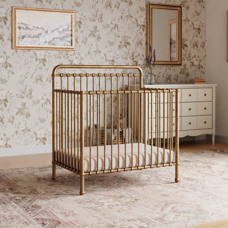 M15398VG,Winston 4-in-1 Convertible Mini Crib in Vintage Gold