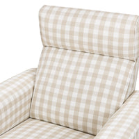M17186TGH,Willa Plus Power Glider Recliner w/ Power Headrest in Tan Gingham